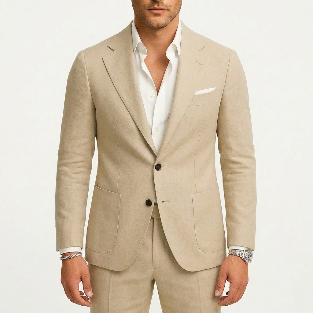 Alejandro | Traje Dos Piezas Hombre Con Solapa Clásica Y Botones Contraste |Casual