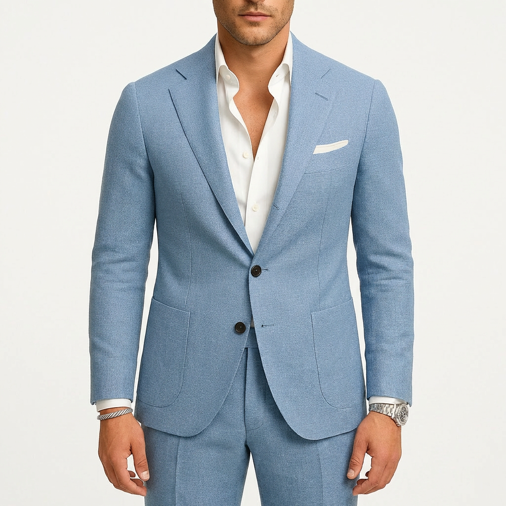 Alejandro | Traje Dos Piezas Hombre Con Solapa Clásica Y Botones Contraste |Casual