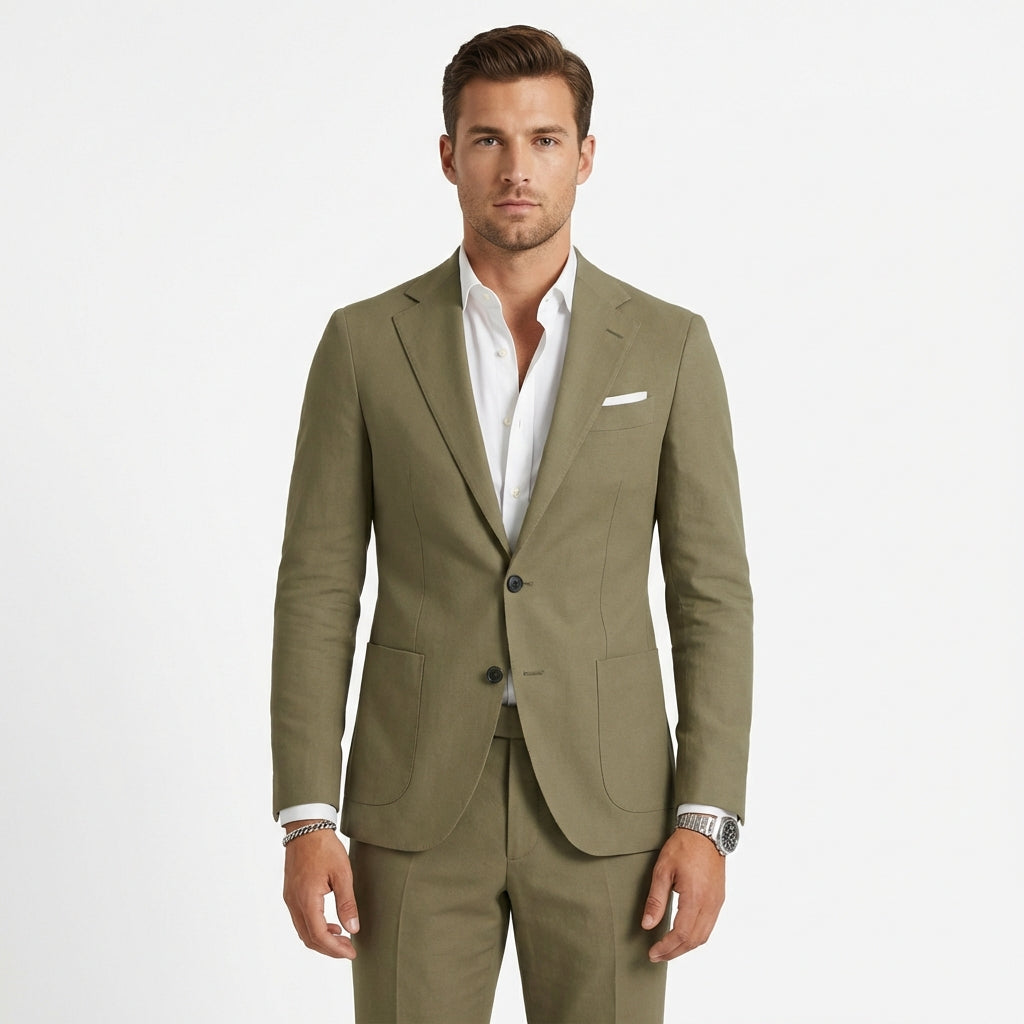 Alejandro | Traje Dos Piezas Hombre Con Solapa Clásica Y Botones Contraste |Casual