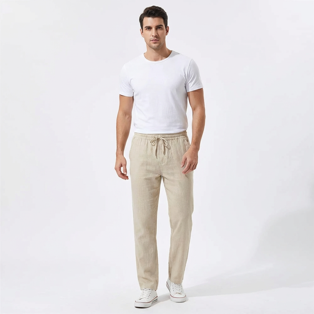 Diego | Pantalón Hombre Con Cintura Con Cordón Y Pernera Recta | Casual