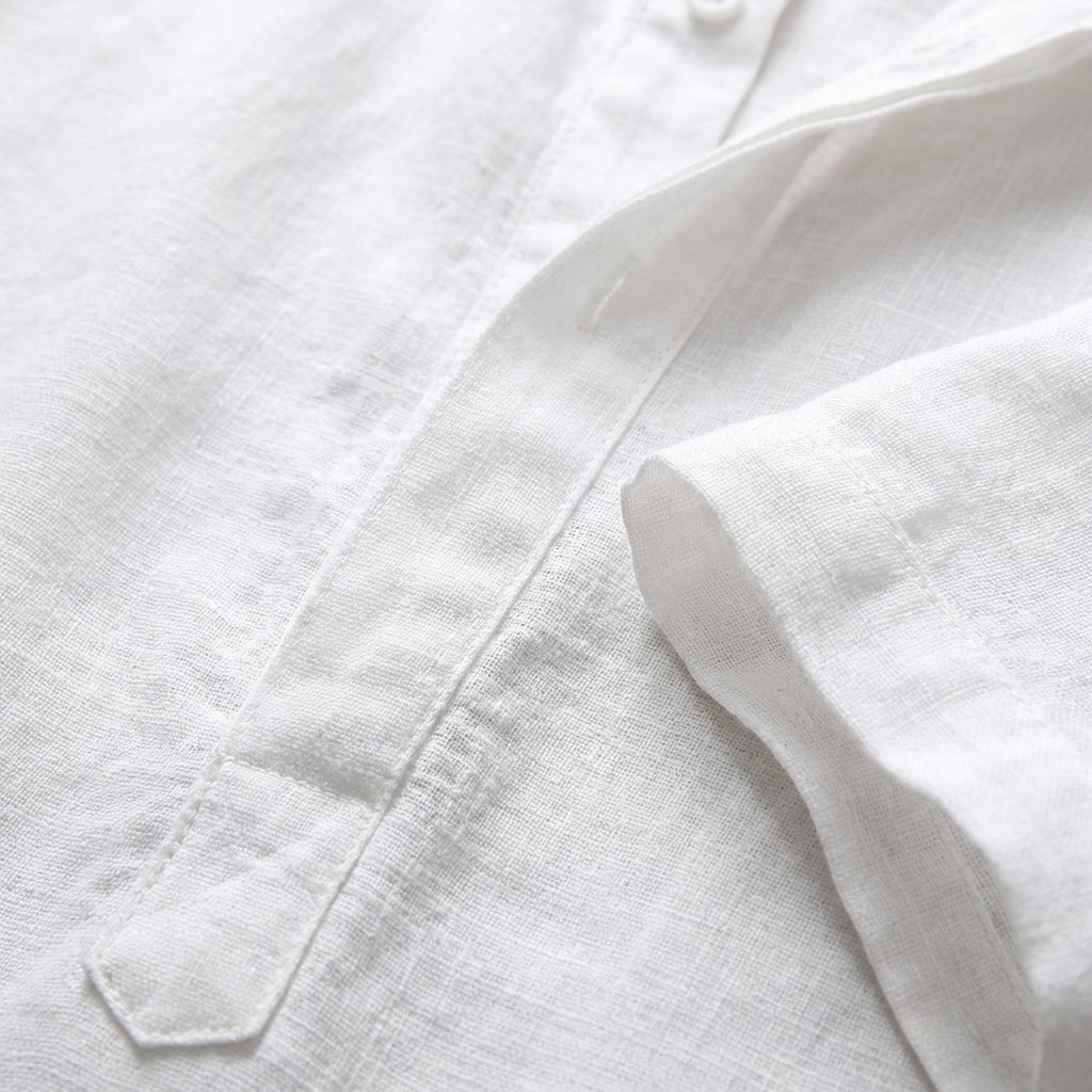 Hugo | Camisa Henley Cuello Mao Manga Remangada Hombre