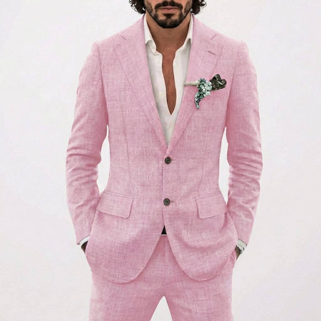 Lucas | Traje De Novio Hombre Con Corte Relajado Y Solapa Clásica | Veraniego