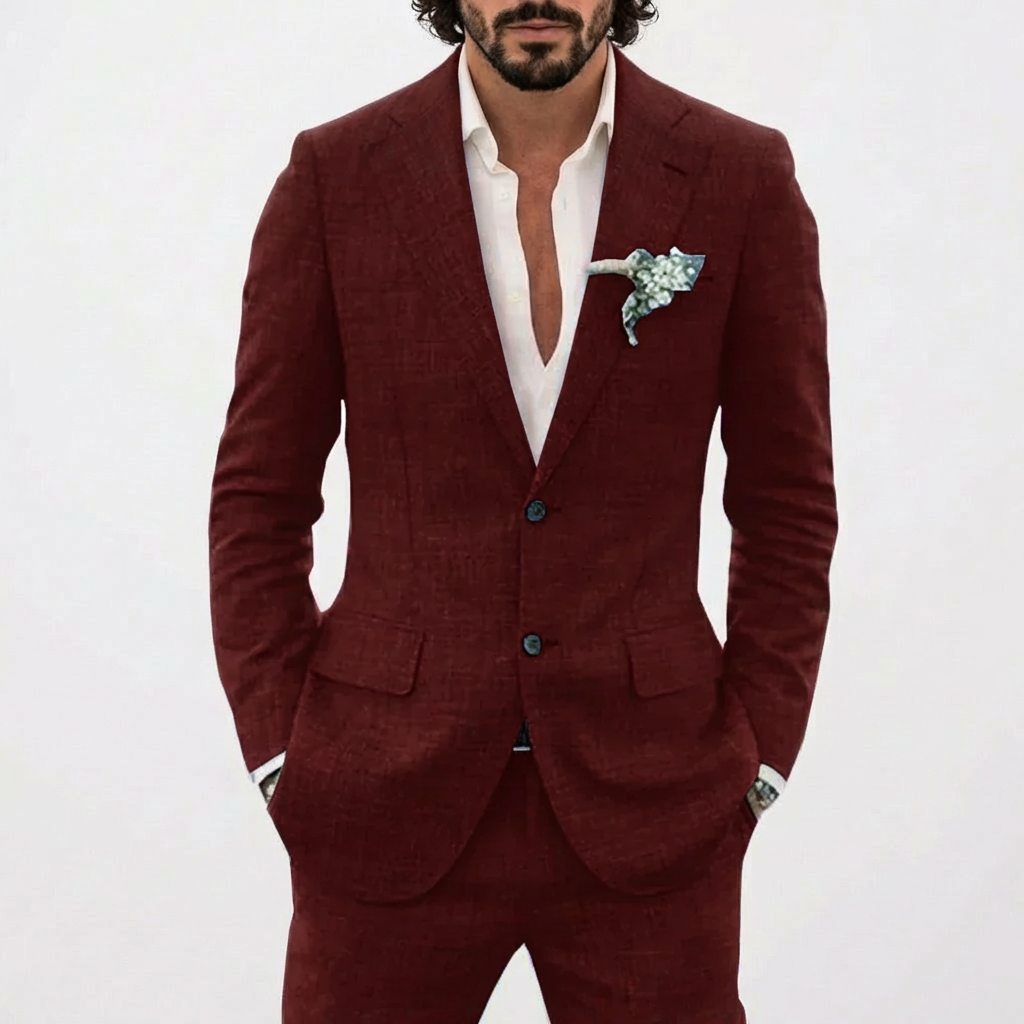 Lucas | Traje De Novio Hombre Con Corte Relajado Y Solapa Clásica | Veraniego