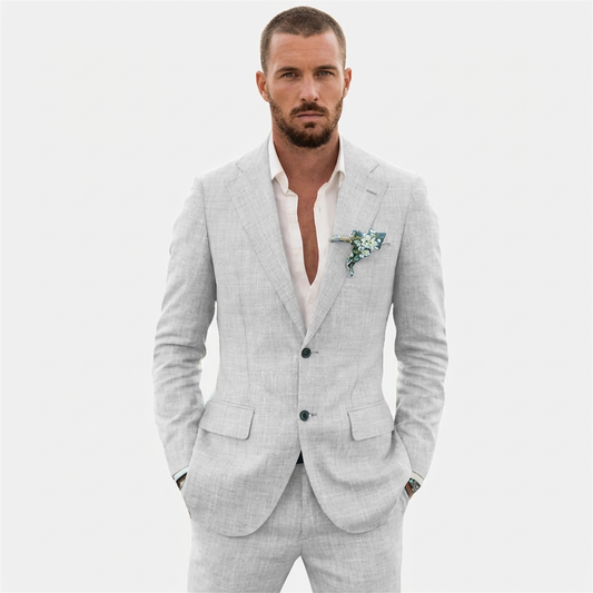 Lucas | Traje De Novio Hombre Con Corte Relajado Y Solapa Clásica | Veraniego