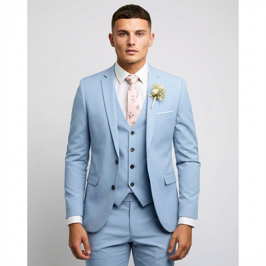 Mateo | Traje De Novio Hombre Con Chaleco A Juego Y Solapa De Muesca | Elegante