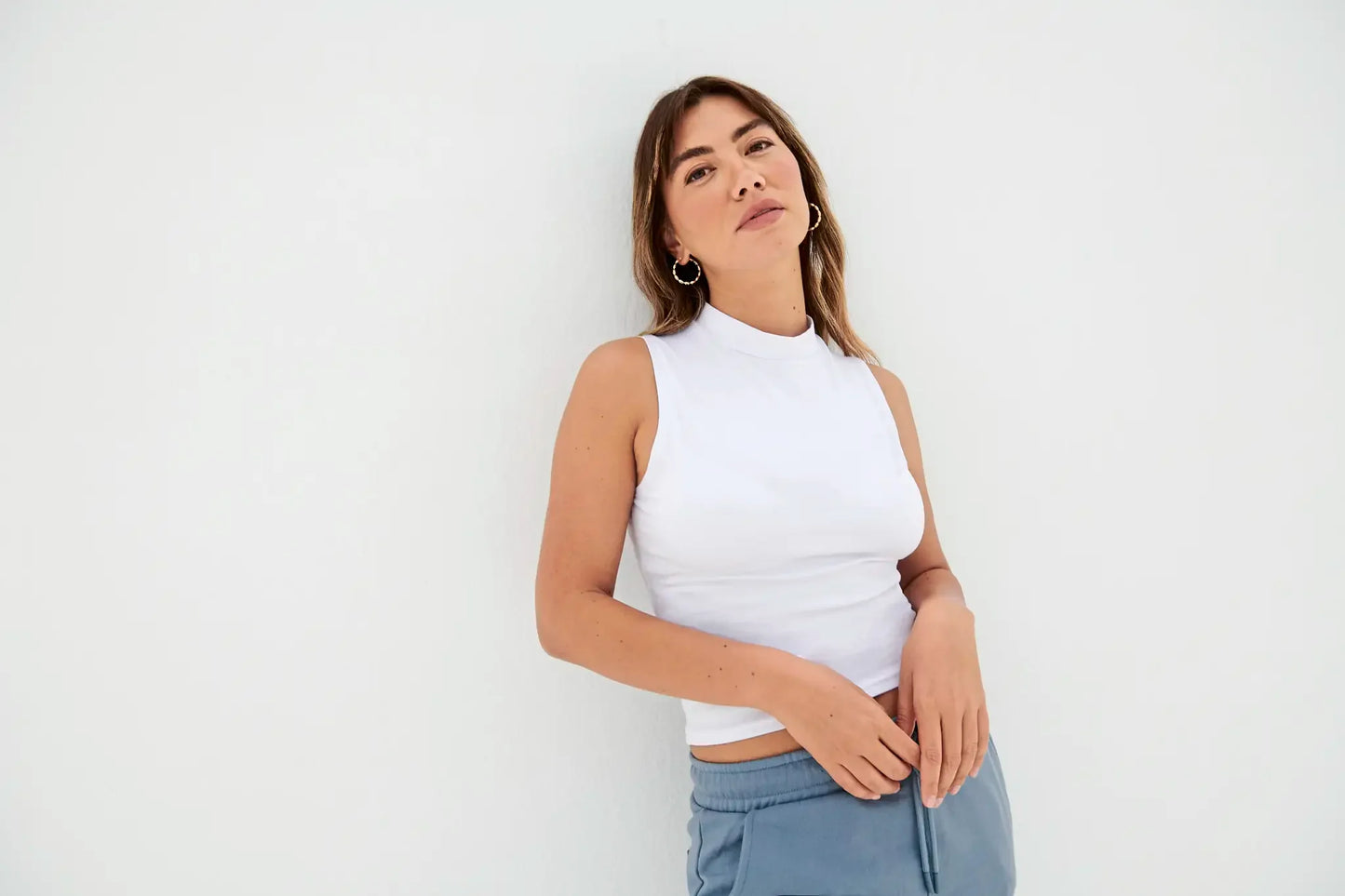 Chaleco de mujer High Neck Crop