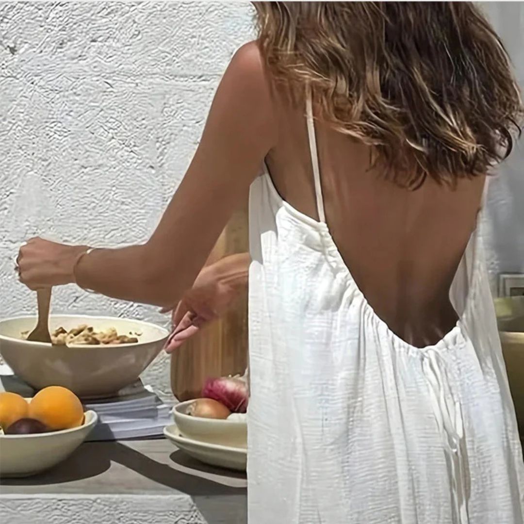 Vestido Norys— ligero, favorecedor y de espalda ajustable